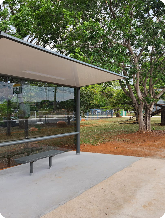 Foto de um ponto de ônibus